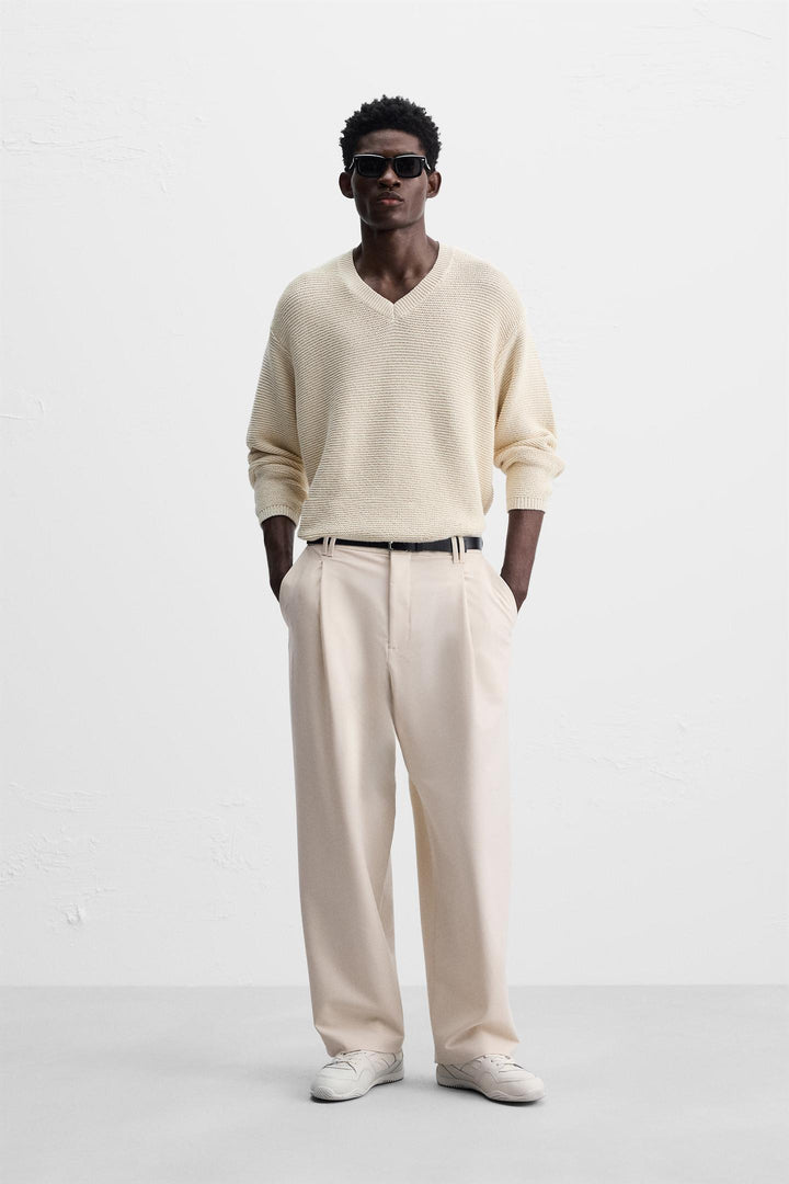 ZARA RELAXED FIT PLEATED PANTS