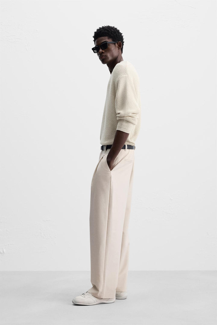 ZARA RELAXED FIT PLEATED PANTS