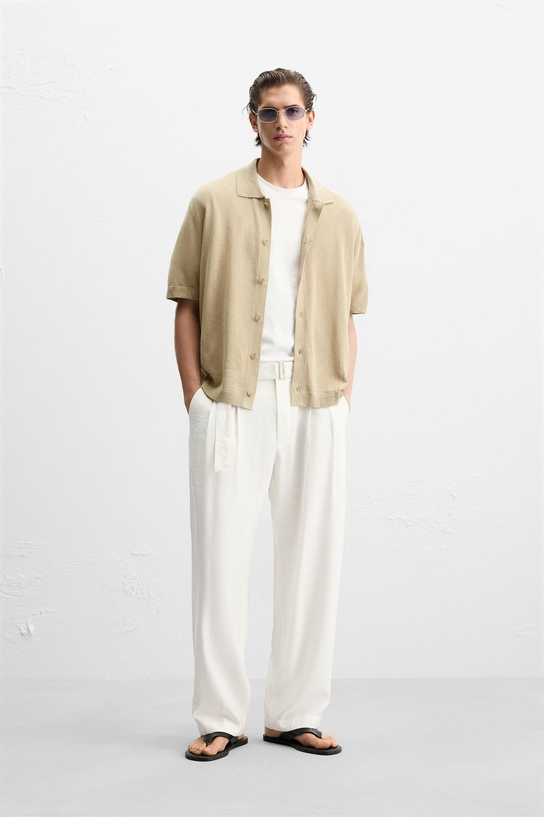 ZARA PLEATED PANTS WITH BELT