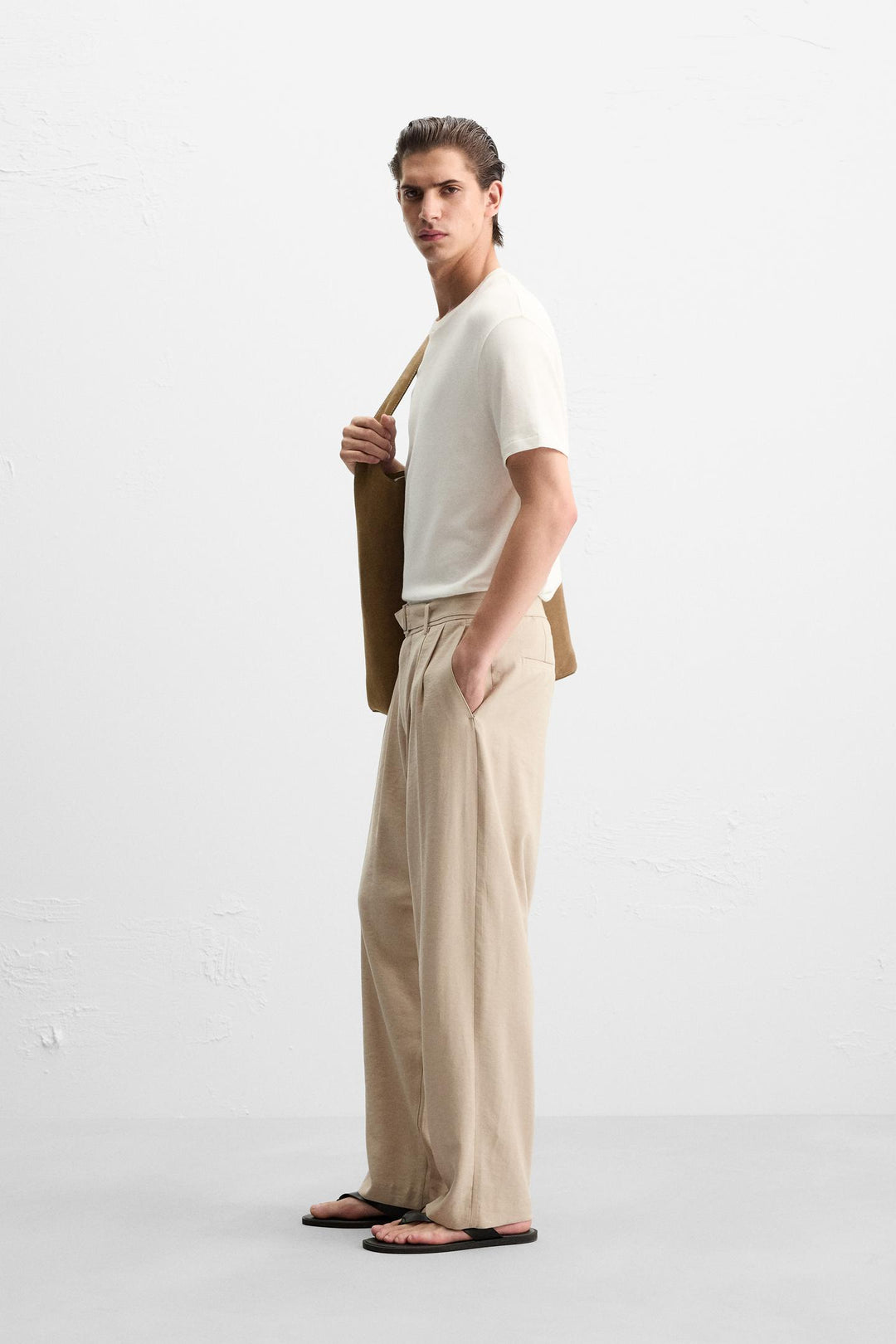 ZARA PLEATED PANTS WITH BELT