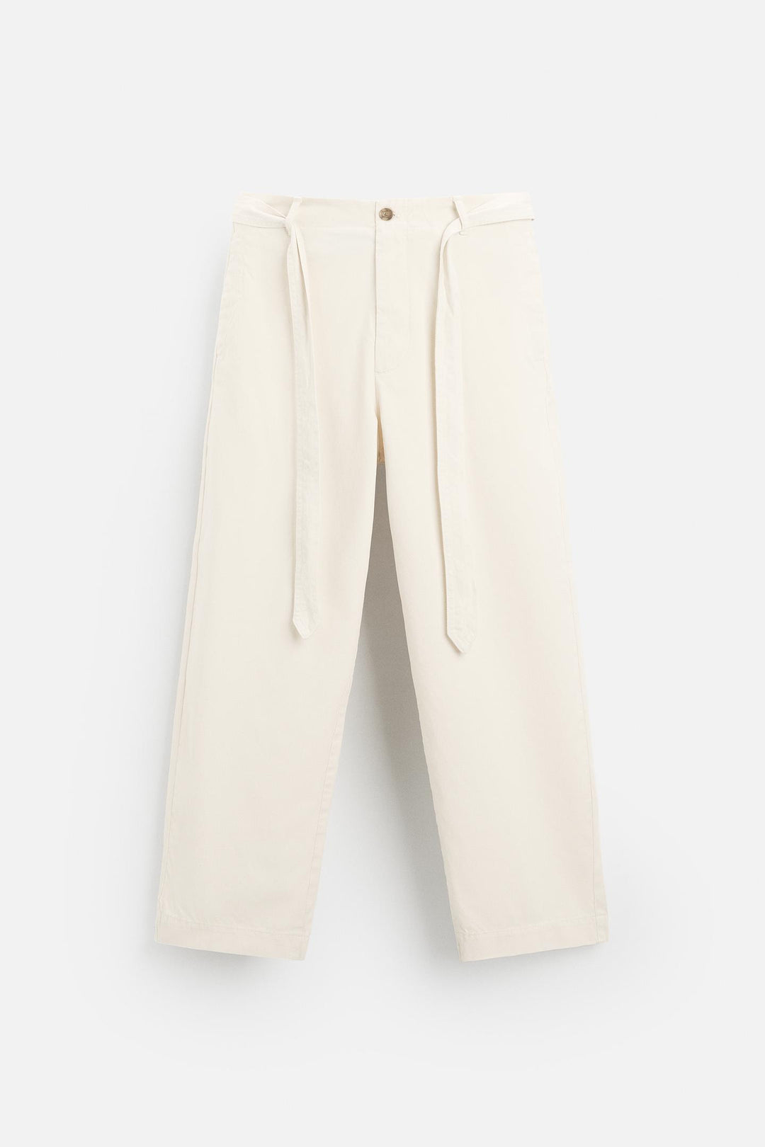 ZARA BELTED TEXTURED PANTS