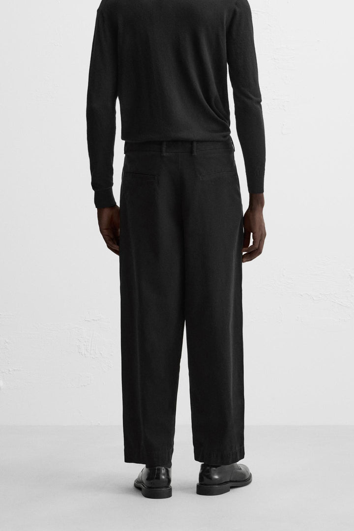 ZARA BELTED TEXTURED PANTS