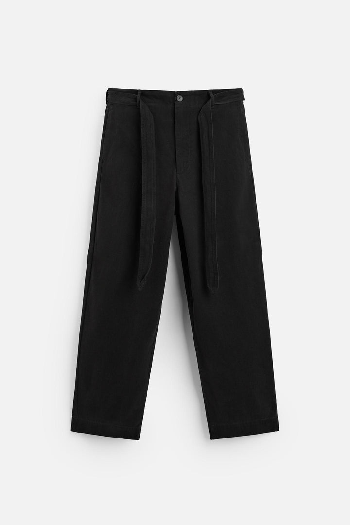 ZARA BELTED TEXTURED PANTS