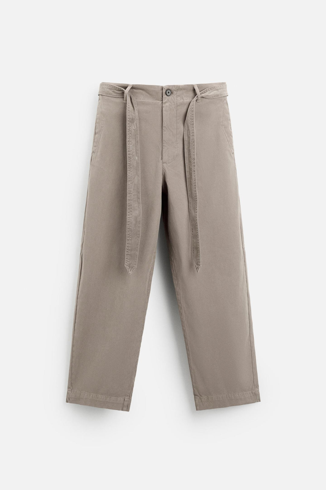 ZARA BELTED TEXTURED PANTS