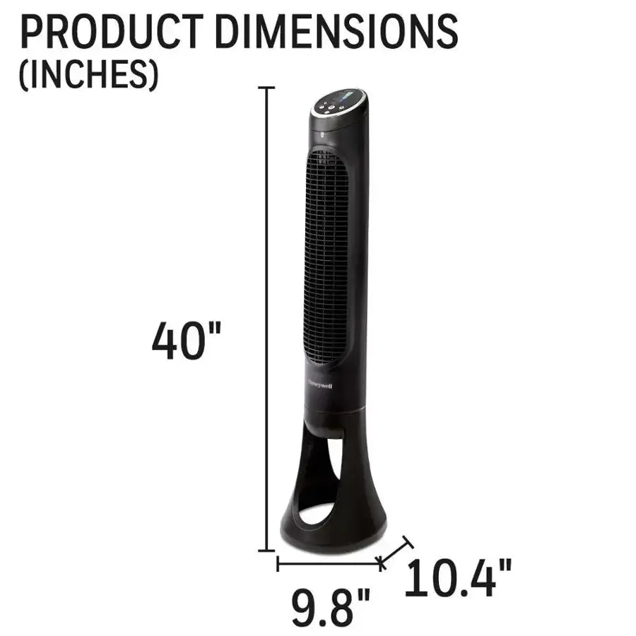 Honeywell - QuietSet Oscillating Whole Room Tower Fan HYF290B - Black