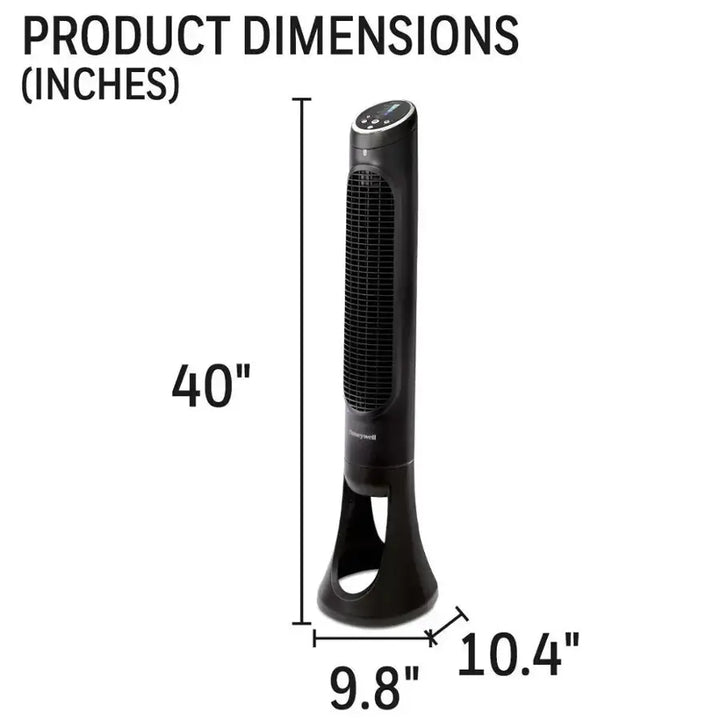 Honeywell - QuietSet Oscillating Whole Room Tower Fan HYF290B - Black