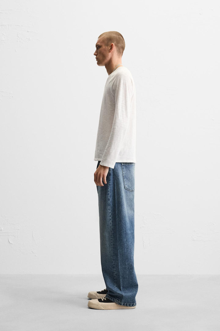 ZARA PRINTED BAGGY FIT JEANS X ALL CAPS STUDIO