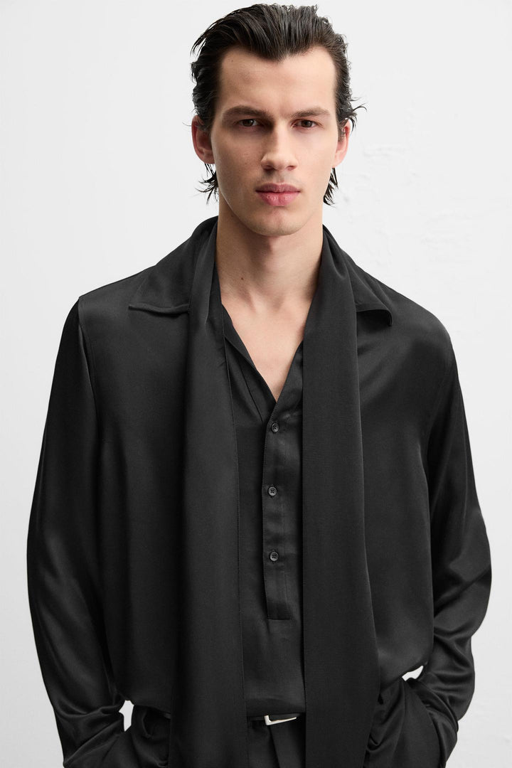 ZARA FLOWY BOW SHIRT