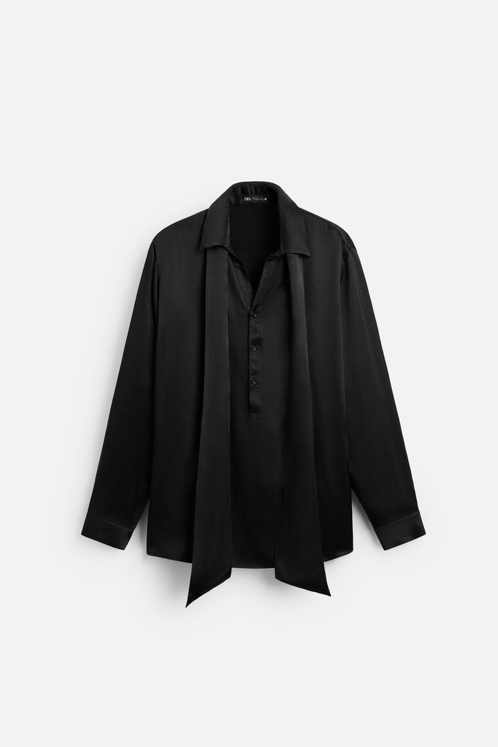 Zara FLOWY BOW SHIRT