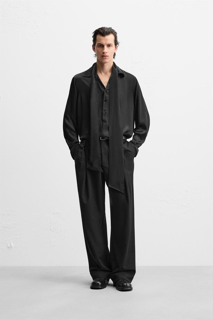 ZARA FLOWY BOW SHIRT