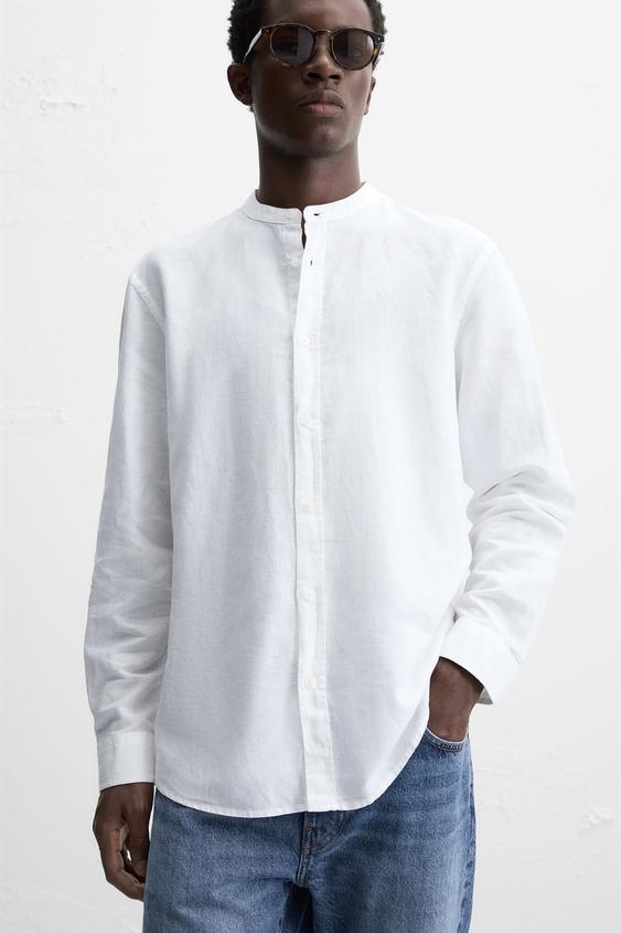 Zara LINEN - COTTON SHIRT