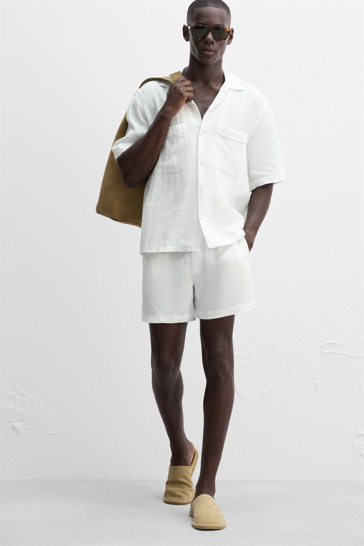 ZARA 100% LINEN SHORTS