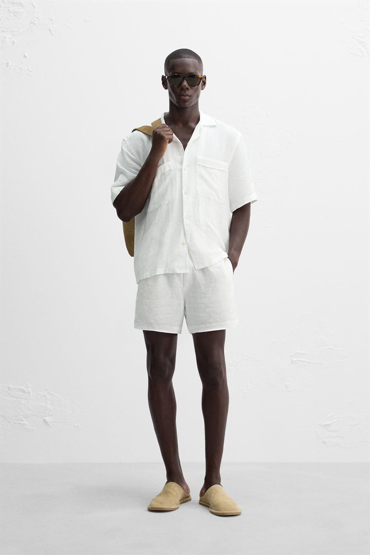 ZARA 100% LINEN SHORTS