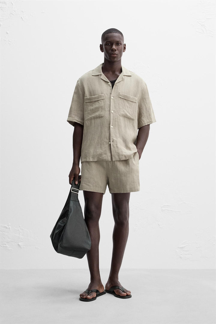 ZARA 100% LINEN SHORTS