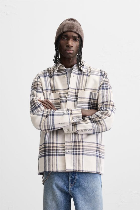 Zara PLAID FLANNEL SHIRT