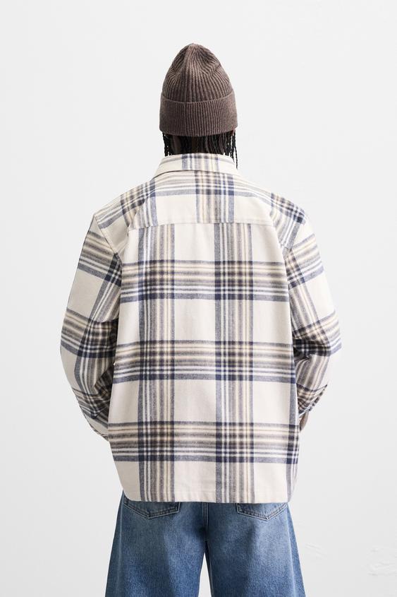 Zara PLAID FLANNEL SHIRT