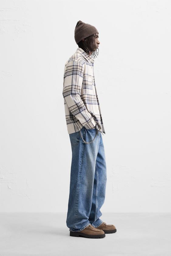 Zara PLAID FLANNEL SHIRT