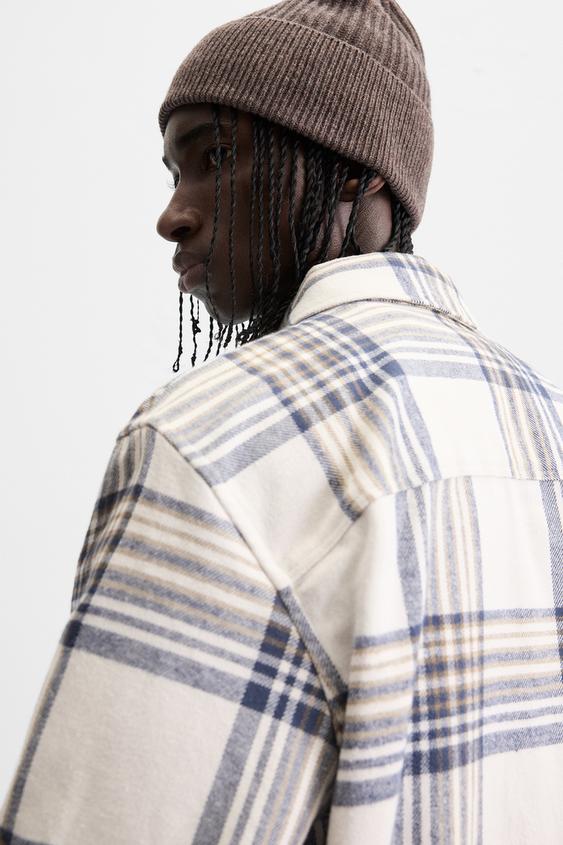 Zara PLAID FLANNEL SHIRT