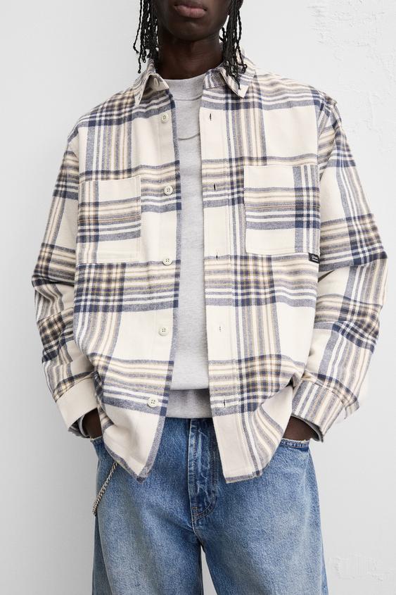 Zara PLAID FLANNEL SHIRT