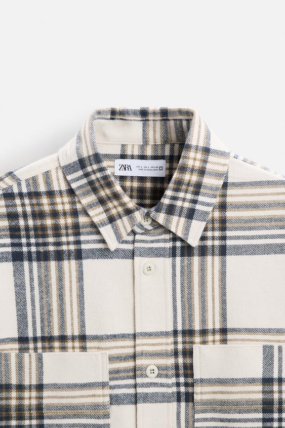 Zara PLAID FLANNEL SHIRT