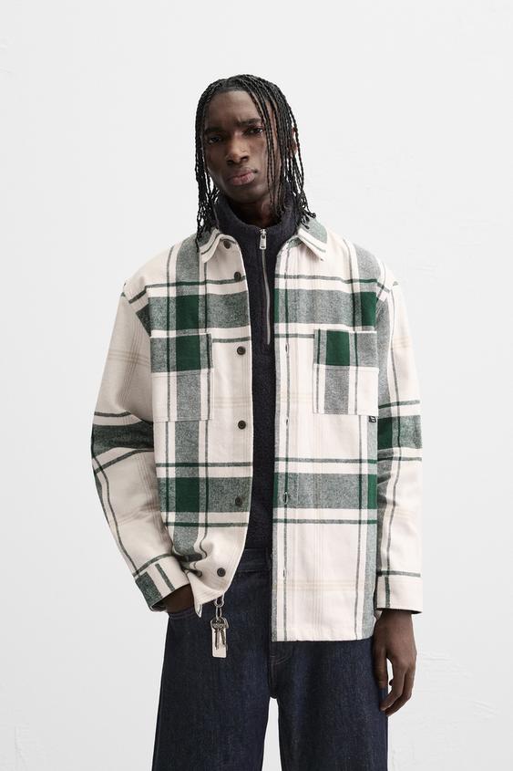 Zara PLAID FLANNEL SHIRT
