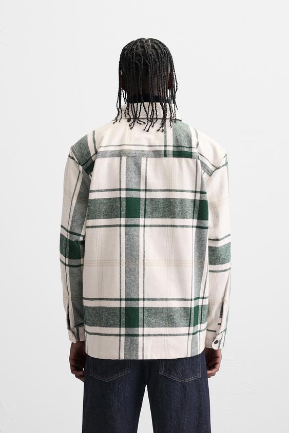 Zara PLAID FLANNEL SHIRT