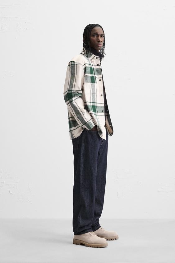 Zara PLAID FLANNEL SHIRT