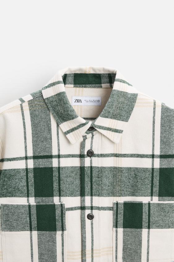 Zara PLAID FLANNEL SHIRT