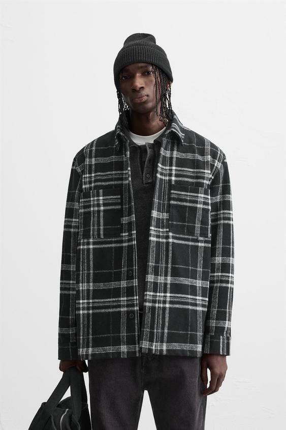 Zara PLAID FLANNEL SHIRT