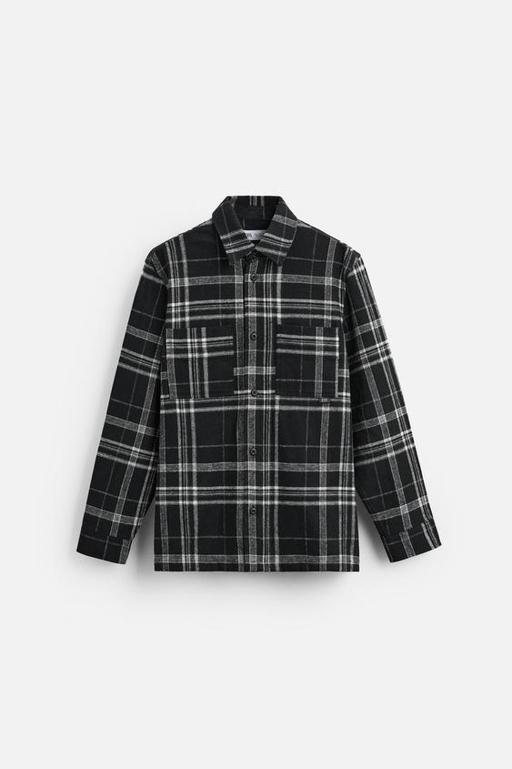 Zara PLAID FLANNEL SHIRT