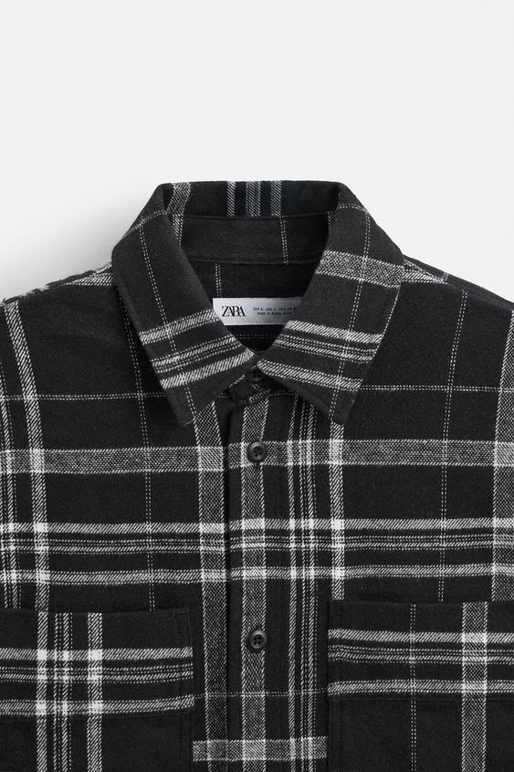 Zara PLAID FLANNEL SHIRT