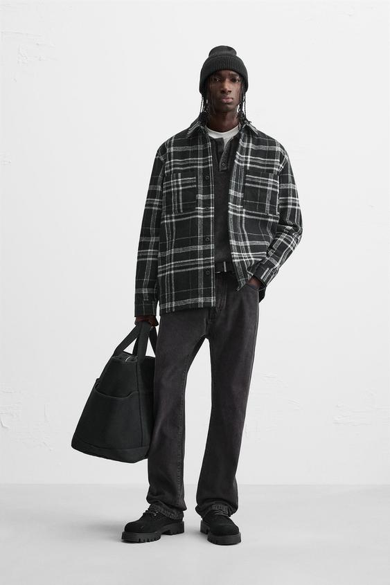 Zara PLAID FLANNEL SHIRT
