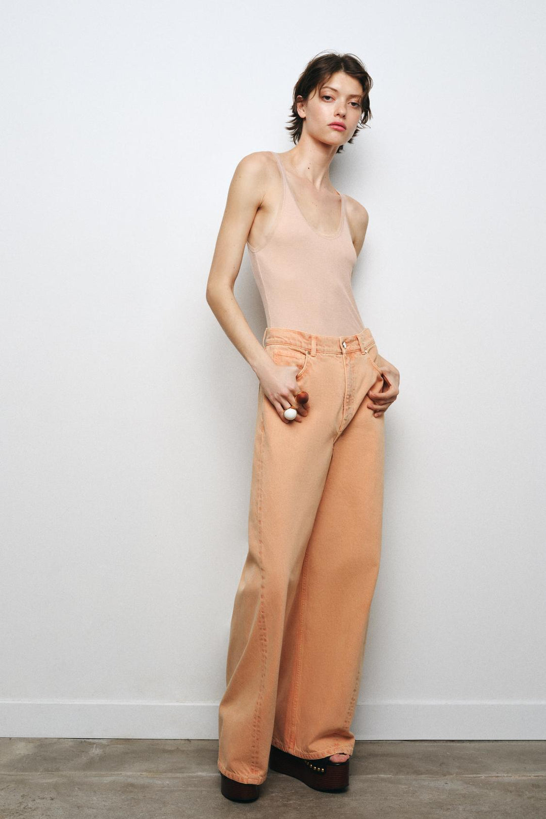 ZARA ZW COLLECTION HIGH WAIST WIDE LEG JEANS