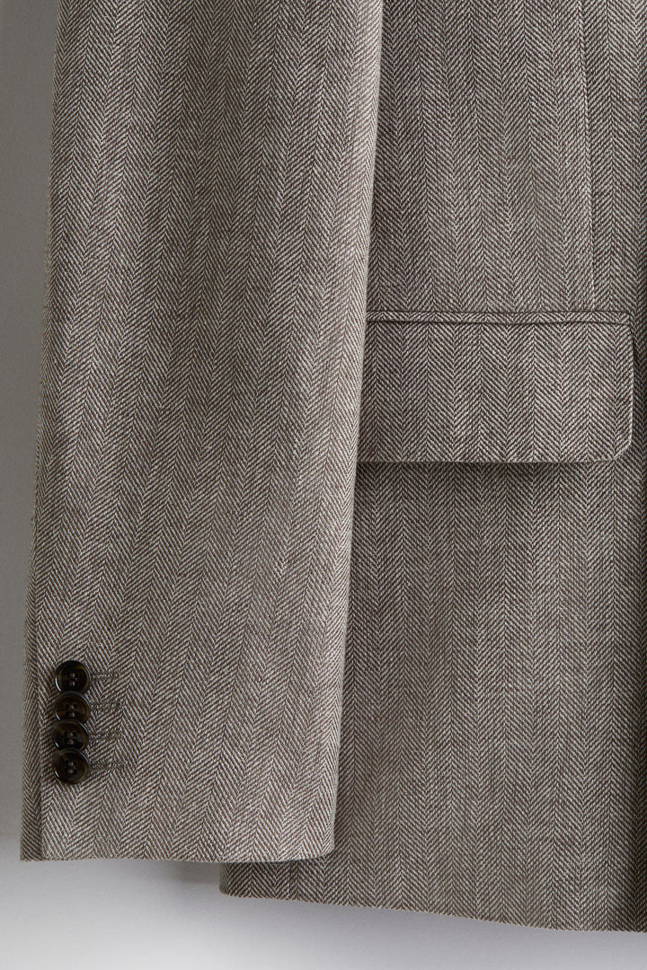 H&M Relaxed-Fit Double-Breasted Linen-Blend Jacket