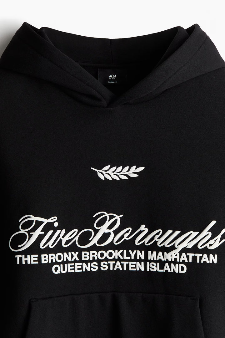 H&M Loose-Fit Printed Hoodie