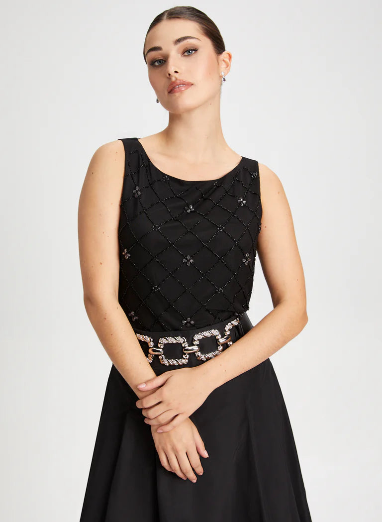 LAURA Beaded Detail Sleeveless Top