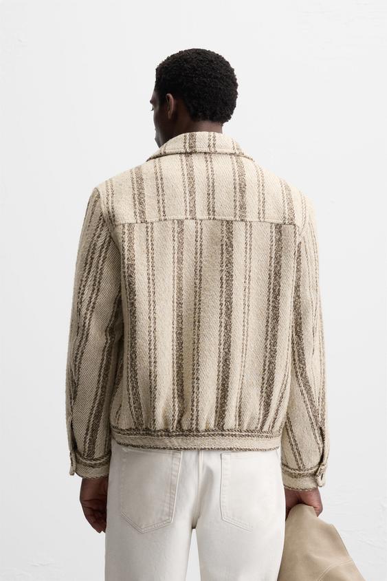 Zara TEXTURED STRIPE JACKET