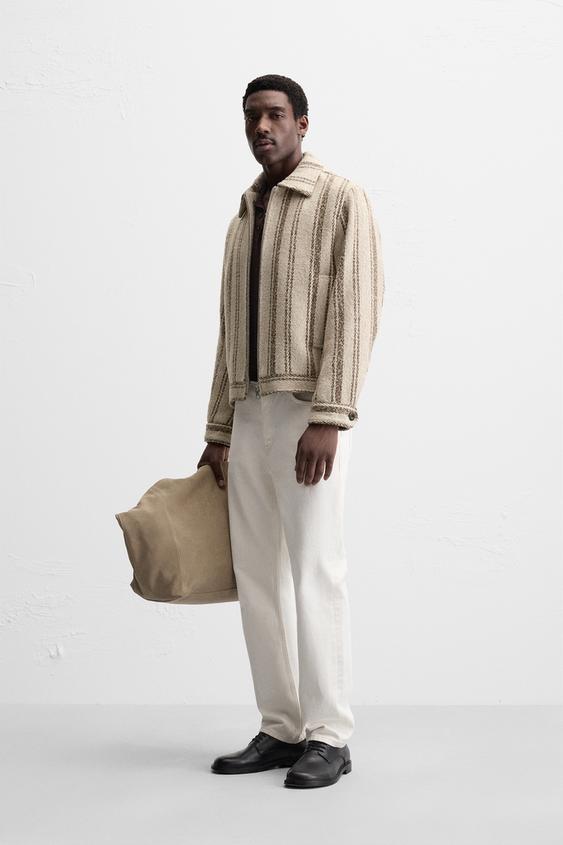 Zara TEXTURED STRIPE JACKET