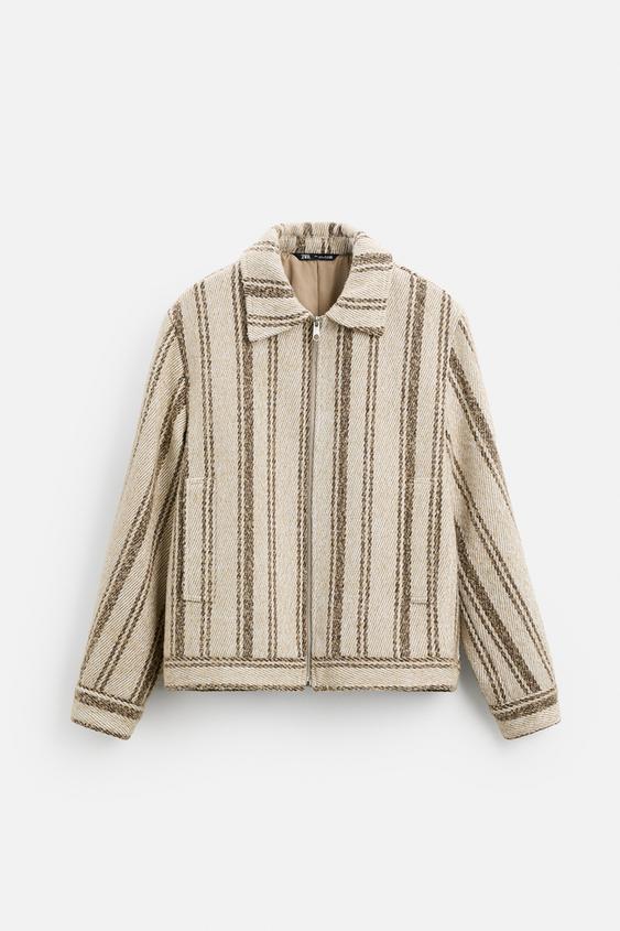 Zara TEXTURED STRIPE JACKET