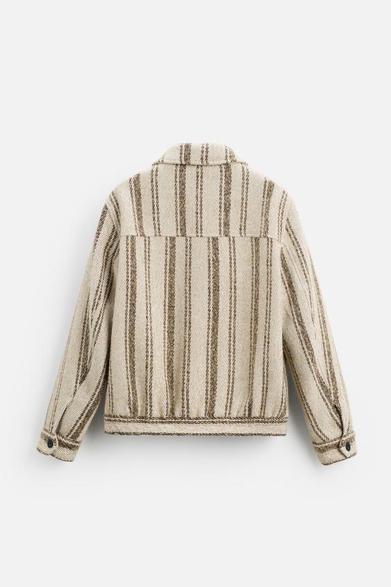 Zara TEXTURED STRIPE JACKET