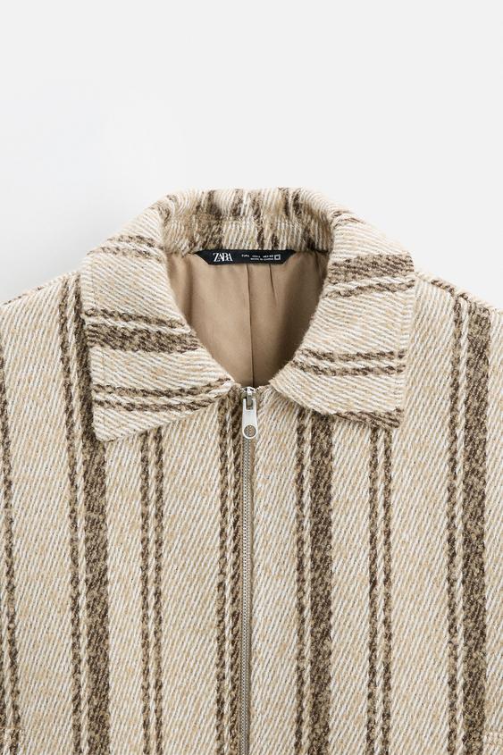 Zara TEXTURED STRIPE JACKET