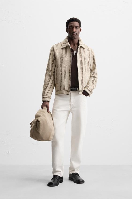 Zara TEXTURED STRIPE JACKET