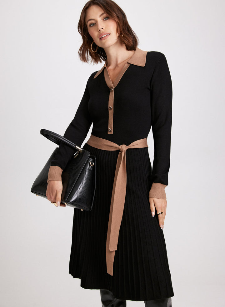 LAURA Colour Block Tie Waist Dress