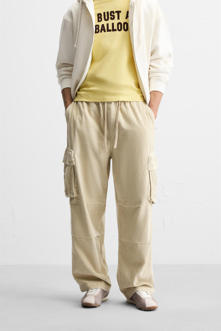 ZARA CORDUROY CARGO PANTS