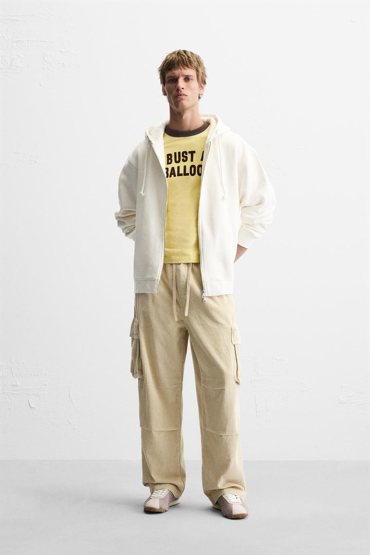 ZARA CORDUROY CARGO PANTS