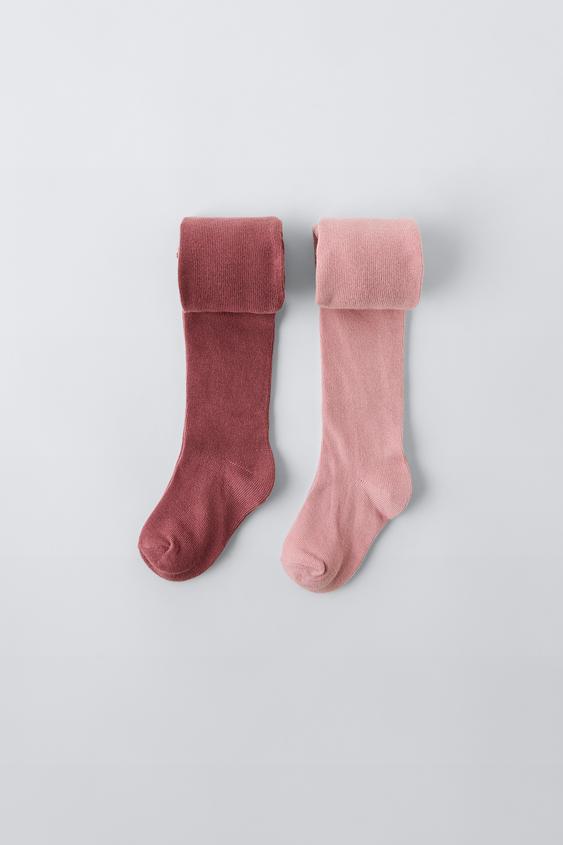 Zara TWO-PACK OF PLAIN TIGHTS