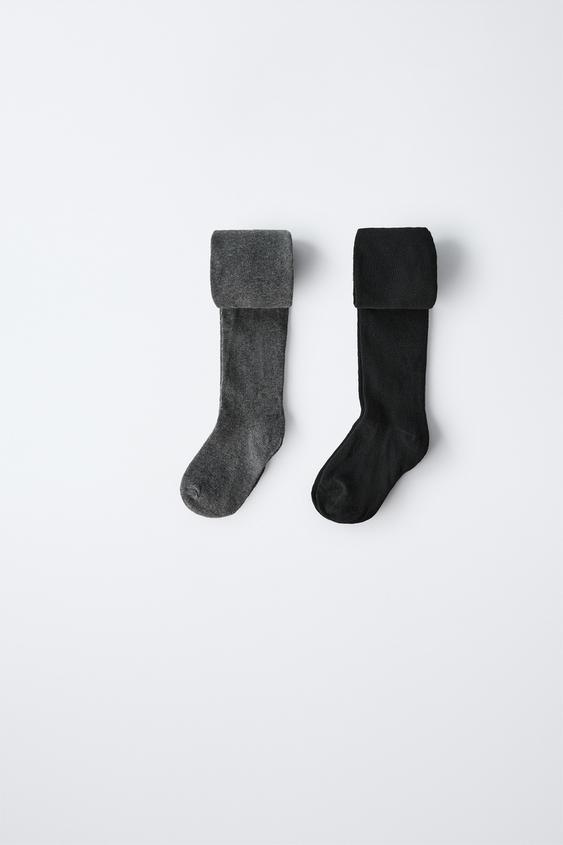 Zara TWO-PACK OF PLAIN TIGHTS