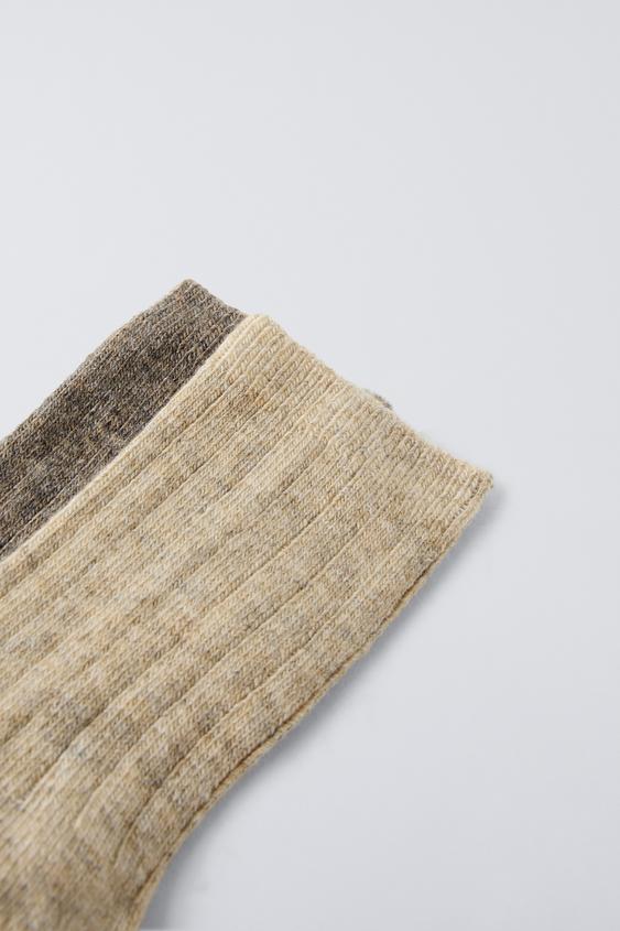 Zara TWO-PACK OF KNIT SOCKS