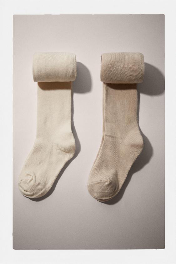 Zara TWO-PACK OF PLAIN TIGHTS