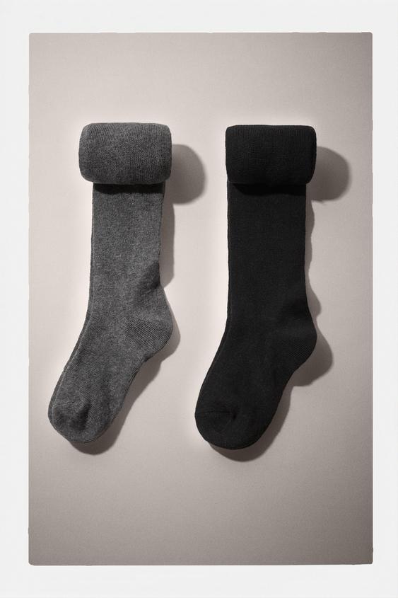 Zara TWO-PACK OF PLAIN TIGHTS